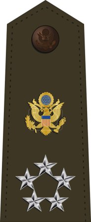 Téléchargez les illustrations : Épaulière armée uniforme de service vert de marque officier militaire pour le grade d'insigne GÉNÉRAL DE L'ARMÉE dans l'armée des États-Unis - en licence libre de droit