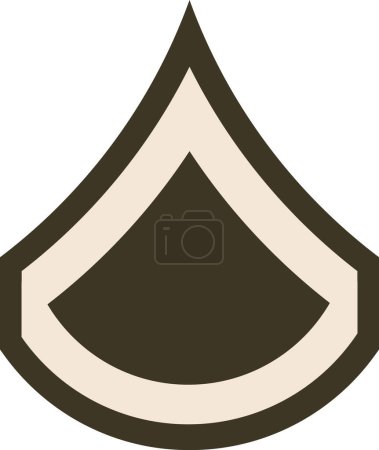 Téléchargez les illustrations : Insigne de grade épaule pour une armée des États-Unis PREMIÈRE CLASSE PRIVÉE sur l'uniforme vert de l'armée - en licence libre de droit