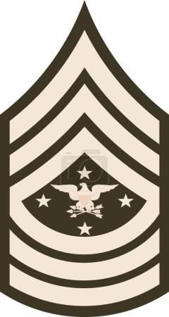 Téléchargez les illustrations : Insigne d'un haut gradé de l'armée des États-Unis UN CONSEILLER PRINCIPAL S'ENGAGE AU PRÉSIDENT sur l'uniforme vert de l'armée - en licence libre de droit