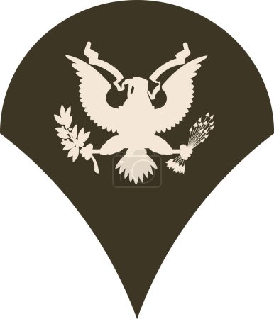Téléchargez les illustrations : Insigne de grade épaule pour un SPECIALISTE de l'armée américaine sur l'uniforme vert de l'armée - en licence libre de droit