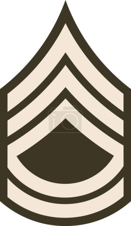 Téléchargez les illustrations : Insigne de grade épaule pour un sergent de l'armée américaine PREMIÈRE CLASSE sur l'uniforme vert de l'armée - en licence libre de droit