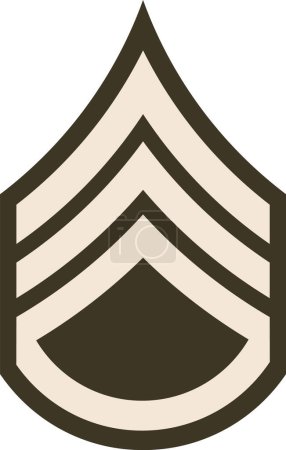 Téléchargez les illustrations : Insigne de grade épaule pour un sergent d'état-major de l'armée américaine sur l'uniforme vert de l'armée - en licence libre de droit