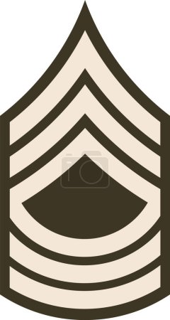 Téléchargez les illustrations : Insigne de grade épaule pour un sergent-chef de l'armée américaine sur l'uniforme vert de l'armée - en licence libre de droit