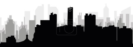 Ilustración de Paisaje urbano negro panorama con edificios de ciudad brumosos gris fondo de BARQUISIMETO, VENEZUELA - Imagen libre de derechos