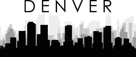 Ilustración de Escenario urbano negro con edificios grises brumosos de DENVER, EE.UU. - Imagen libre de derechos