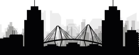 Ilustración de Paisaje urbano negro panorama con edificios de ciudad brumosos grises fondo de CHARLESTON, ESTADOS UNIDOS - Imagen libre de derechos