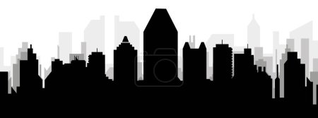 Ilustración de Paisaje urbano negro panorama con edificios de ciudad brumosos grises fondo de MONTREAL, CANADÁ - Imagen libre de derechos