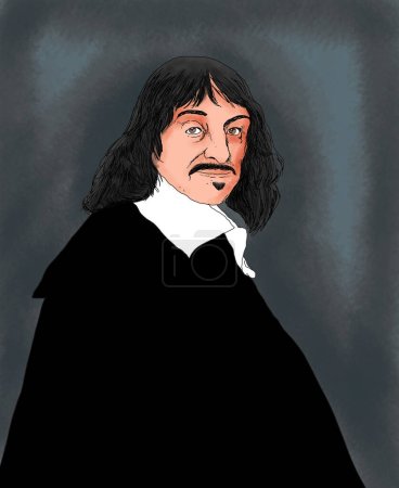 Téléchargez les photos : Illustration du philosophe français Ren Descartes - en image libre de droit