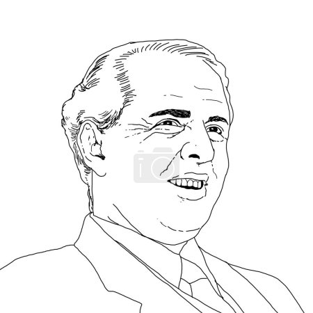Photo for Realistic illustration of the Albanian communist leader Enver Hoxha - Royalty Free Image