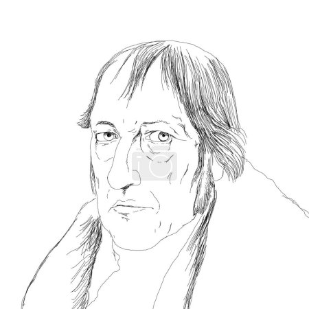 Photo for Realistic illustration of the German philosopher Georg Wilhelm Friedrich Hegel - Royalty Free Image