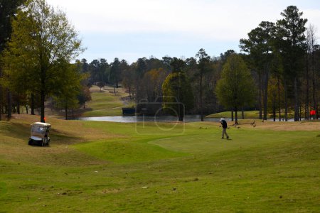 Foto de Vista panorámica que muestra el paisaje del campo de golf en Georgia, EE.UU.. - Imagen libre de derechos