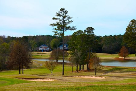 Foto de Vista panorámica que muestra el paisaje del campo de golf en Georgia, EE.UU.. - Imagen libre de derechos
