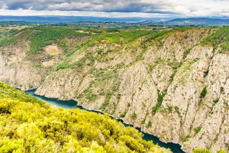 Photo for Mountain view. River Sil Canyon in Parada de Sil in Galicia, Spain. View from Balcon de Madrid lookout. Tourist attraction. - Royalty Free Image