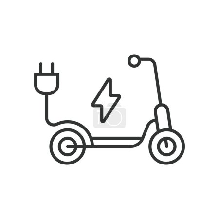 Electric scooter line icon illustration simple design element vector logo