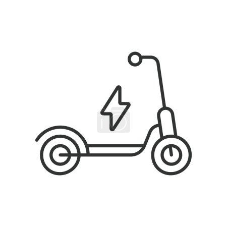 Illustration for Electric scooter line icon illustration simple design element vector logo - Royalty Free Image