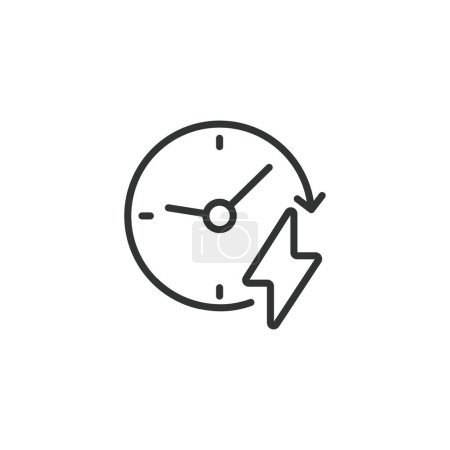 Illustration for Fast time line icon. Time, Clock, Quick, Speed, Rapid, Accelerate Editable stroke Vector illustration isolated - Royalty Free Image