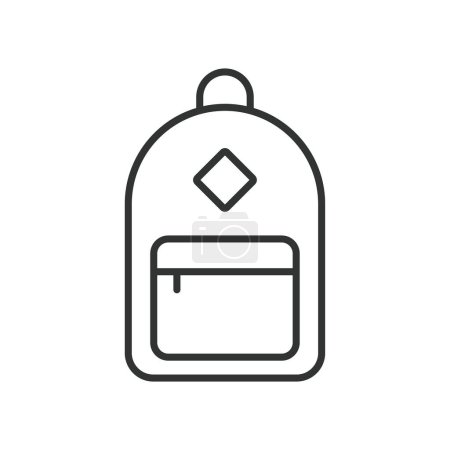 Illustration for Backpack line design. School, back, pack, schoolbag, bag icon vector illustration Backpack stroke icon - Royalty Free Image