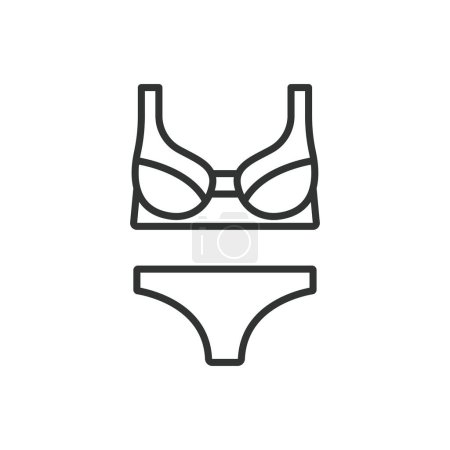 Illustration for Underwear line design. Panties, bra, women, bikini, pants icon vector illustration. Underwear editable stroke icon - Royalty Free Image