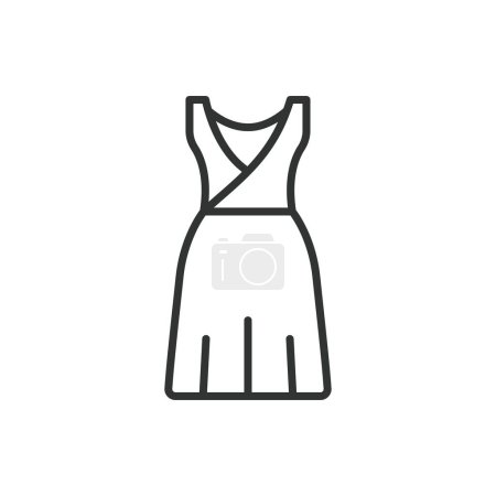Illustration for Dress line design. Apparel, clothing, fashion, style icon vector illustration. Dress stroke icon - Royalty Free Image