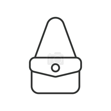 Illustration for Ladies handbag line design. Ladies, Handbag, Purse, Fashion, Style icon vector illustration. Ladies handbag stroke icon - Royalty Free Image