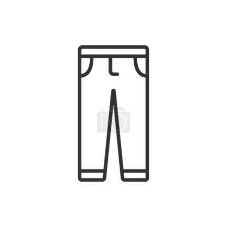 Ilustración de Pantalones icono línea de diseño. Denim, contorno, vaqueros iconos ilustración vectorial. Pantalones icono de trazo editable - Imagen libre de derechos