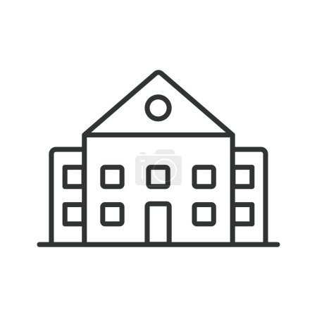 Illustration for Building icon line design. House, apartment, home, office space, town, city, office-building, landscape, office, real estate, cityscape architecture vector illustration Building editable stroke icon - Royalty Free Image