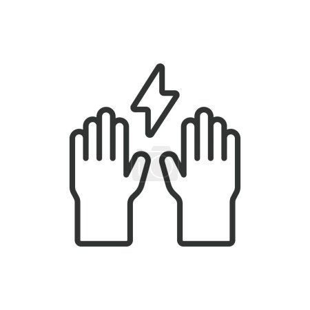 Schutzhandschuhe, im Liniendesign. Schutzhandschuhe, Handschuhe, Schutz, Sicherheit, Hand, Tragen, Arbeit auf weißem Hintergrund Vektor. Schutzhandschuhe editierbares Schlaganfall-Symbol