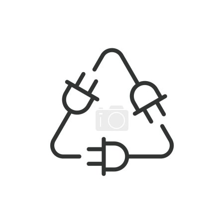 Energy saving, in line design, green. Energy saving, efficient, conservation, eco-friendly, sustainable, reduce, power on white background vector. Energy saving editable stroke icon