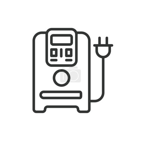 UPS in line design. UPS, Uninterruptible, Power, Supply, Backup, Battery, Energy on white background vector UPS editable stroke icon