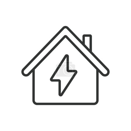 Electrification, in line design. Electrification, electric, power, energy on white background vector. Electrification editable stroke icon