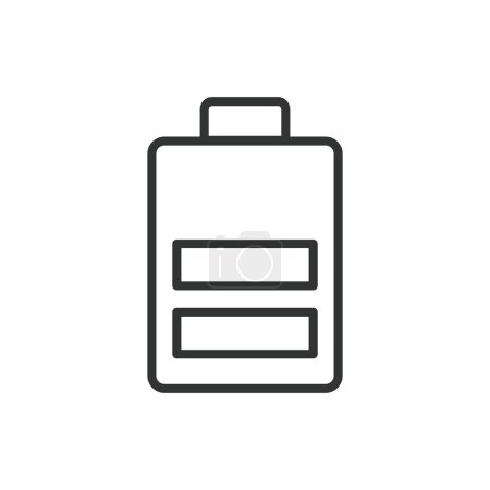 Battery level stuck, in line design. Battery, Level, Stuck, Charge, Power, Energy, Icon on white background vector. Battery level stuck editable stroke icon
