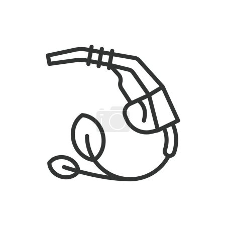 Illustration for Green fuel, in line design. Green, fuel, energy, renewable, eco-friendly, sustainable, biofuel on white background vector. Green fuel editable stroke icon - Royalty Free Image