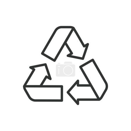 Green Arrows Recycle, im Liniendesign. Grün, Pfeile, Recycling, umweltfreundlich, Nachhaltigkeit auf weißem Hintergrund Vektor. Grüne Pfeile Recycling editierbare Strich-Symbol