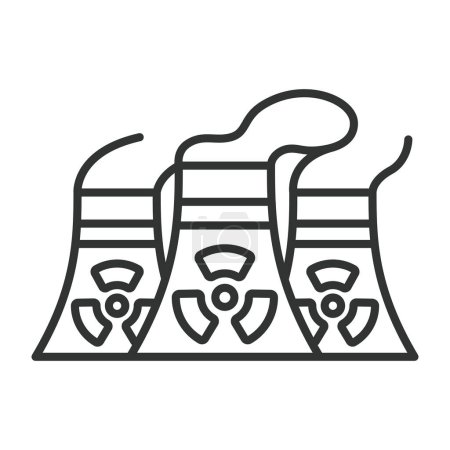 Kernreaktoren in Linienbauweise. Nuclear, Reactor, Energy, Power, Plant, Atomic, auf weißem Hintergrund Vektor Nukleare Reaktoren editierbares Schlagsymbol