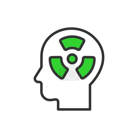 Radiotherapy, in line design, green. Radiotherapy, Cancer, Treatment, Radiation, Oncology, Therapy Medical on white background vector Radiotherapy editable stroke icon