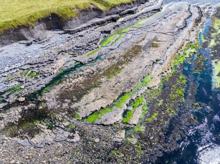 Photo for Aerial view of Storm beach by Carrowhubbuck North Carrownedin close to Inishcrone, Enniscrone in County Sligo, Ireland - Royalty Free Image