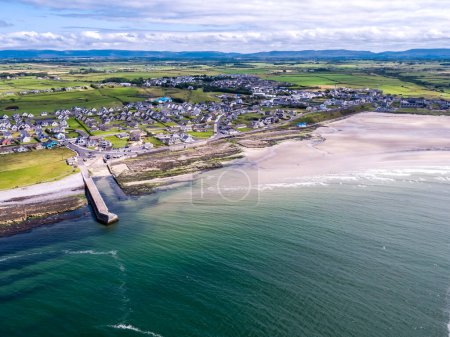 Photo for Aerial view of Inishcrone, Enniscrone in County Sligo, Ireland. - Royalty Free Image