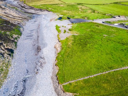 Photo for Aerial view of Storm beach by Carrowhubbuck North Carrownedin close to Inishcrone, Enniscrone in County Sligo, Ireland - Royalty Free Image
