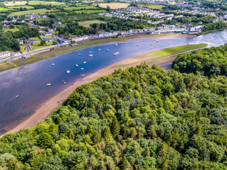 Photo for Aerial view of the river Moy at Ballina in County Mayo - Republic of Ireland. - Royalty Free Image