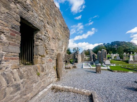 Photo for DONEGAL TOWN, IRELAND - SEPTEMBER 22 2022 : The historic Abbey Graveyard in Donegal town was build by Hugh O Donnell in 1474. - Royalty Free Image