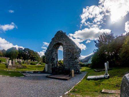 Photo for DONEGAL TOWN, IRELAND - SEPTEMBER 22 2022 : The historic Abbey Graveyard in Donegal town was build by Hugh O Donnell in 1474. - Royalty Free Image