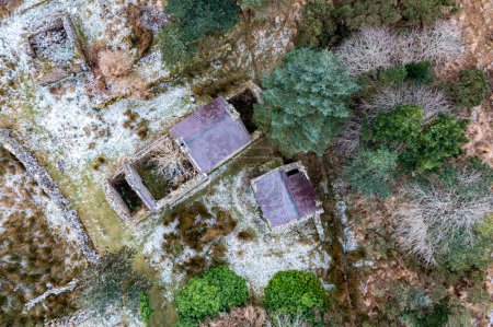 Photo for Aerial view of the Dunlewy Ghost Town in County Donegal - Ireland - Royalty Free Image