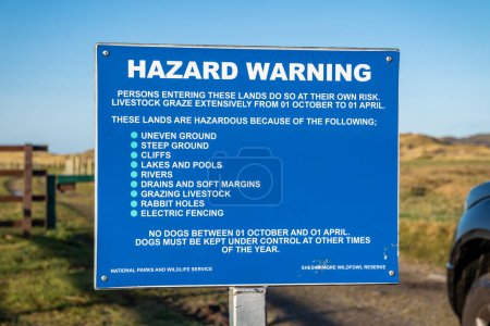 Photo for ARDARA, COUNTY DONEGAL, IRELAND - DECEMBER 31 2019 : Sign explaining the Sheskinmore Nature Reserve. - Royalty Free Image