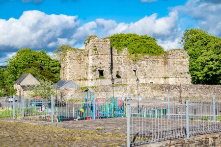 Photo for MANORHAMILTON, IRELAND - MAY 24 2021 : The playground is next to the castle. - Royalty Free Image