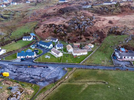 Photo for Aerial view of Glencolumbkille Folk village in County Donegal, Republic of Irleand. - Royalty Free Image