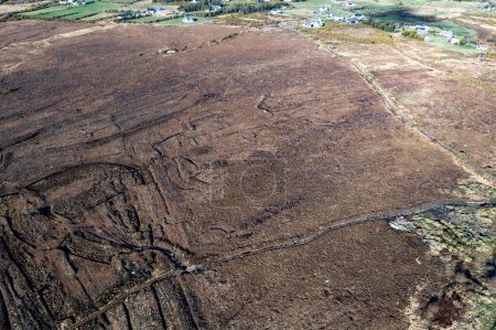 Photo for Aerial view of peatbog at Gortahork in County Donegal, Republic of Ireland. - Royalty Free Image