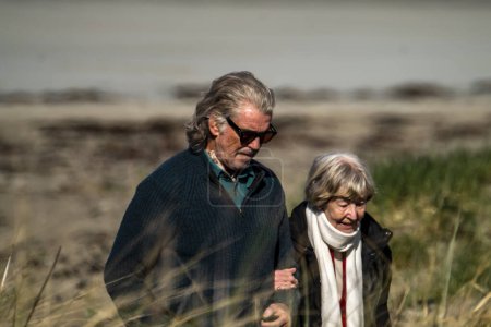 Photo for PORTNOO, COUNTY DONEGAL, IRELAND - MARCH 07 2023 : For Letters of Love is being filmed at the beach, starring Pierce Brosnan,Gabriel Byrne. - Royalty Free Image