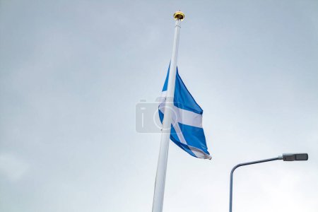 Photo for Scotland National flag waving in the wind. - Royalty Free Image
