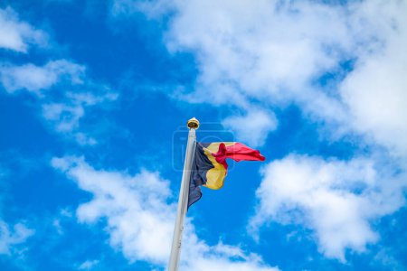 Photo for Flag of Belgium waving in the wind. - Royalty Free Image