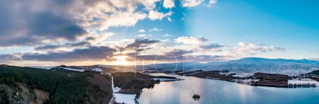 Photo for Aerial view of St. Colmcilles church, Glendowan, Lough Gartan, County Donegal - Ireland. - Royalty Free Image
